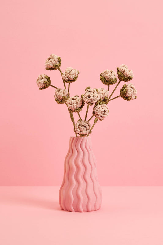 Pink Mini Roses in pink vases